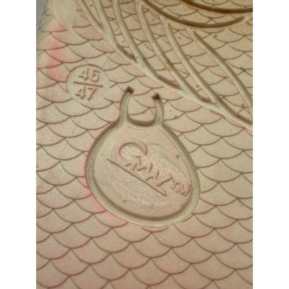 GMW Fish Flip Flops Pink Bass Slides Sandals Mens 11-12 Womens 13-14 EU 46-47